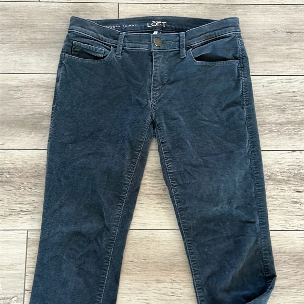LOFT modern skinny fit blue cords corduroy pants size 0